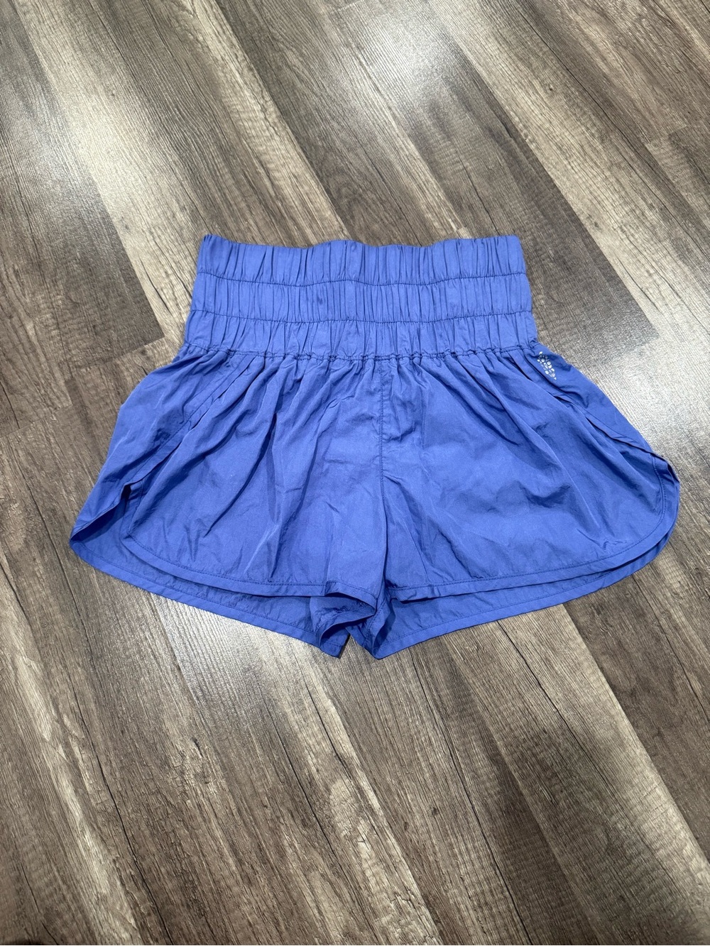 Free People Blue High-Waist Flared Shorts